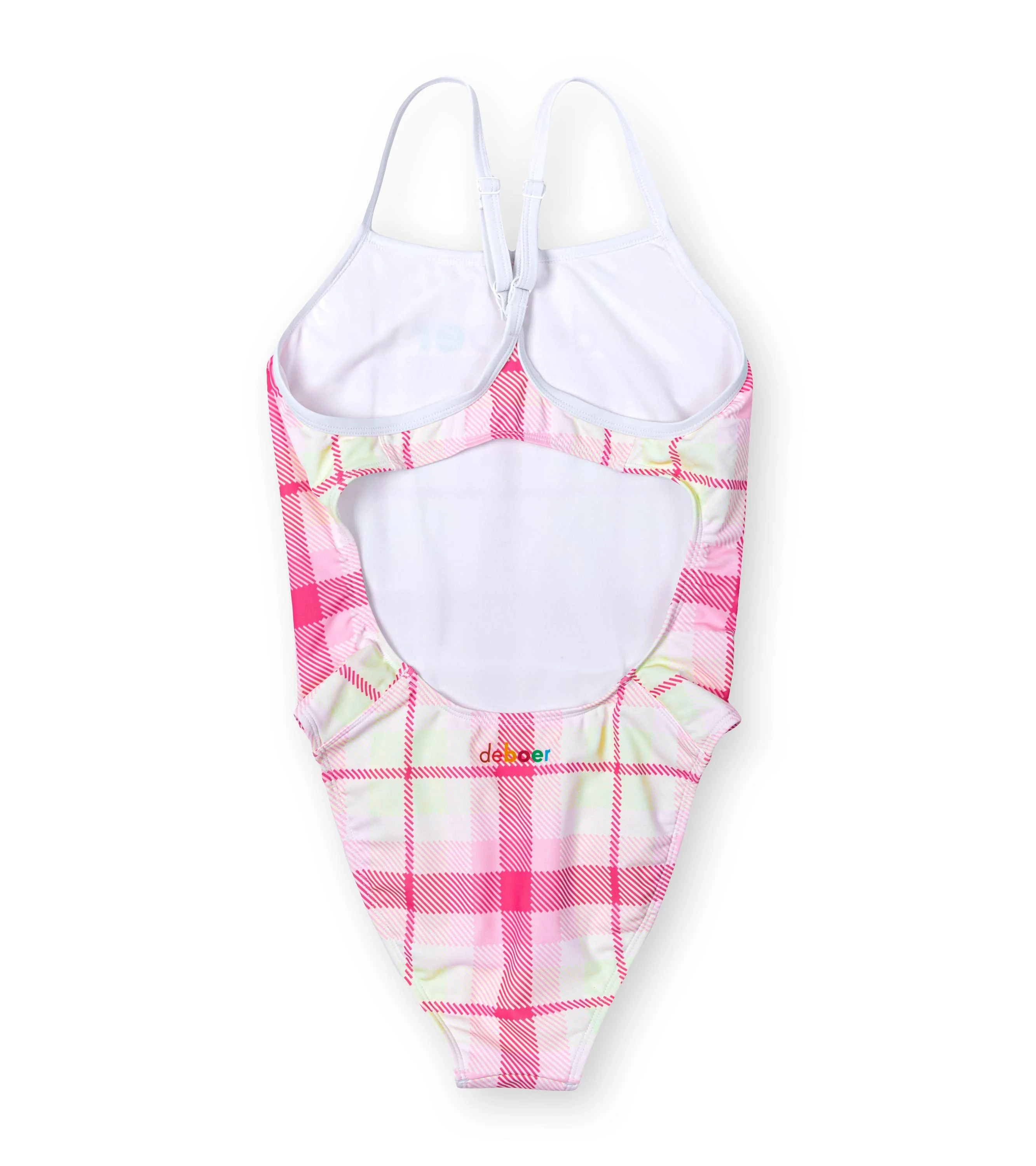 women's active back plaid swimsuit/pink - Image 4