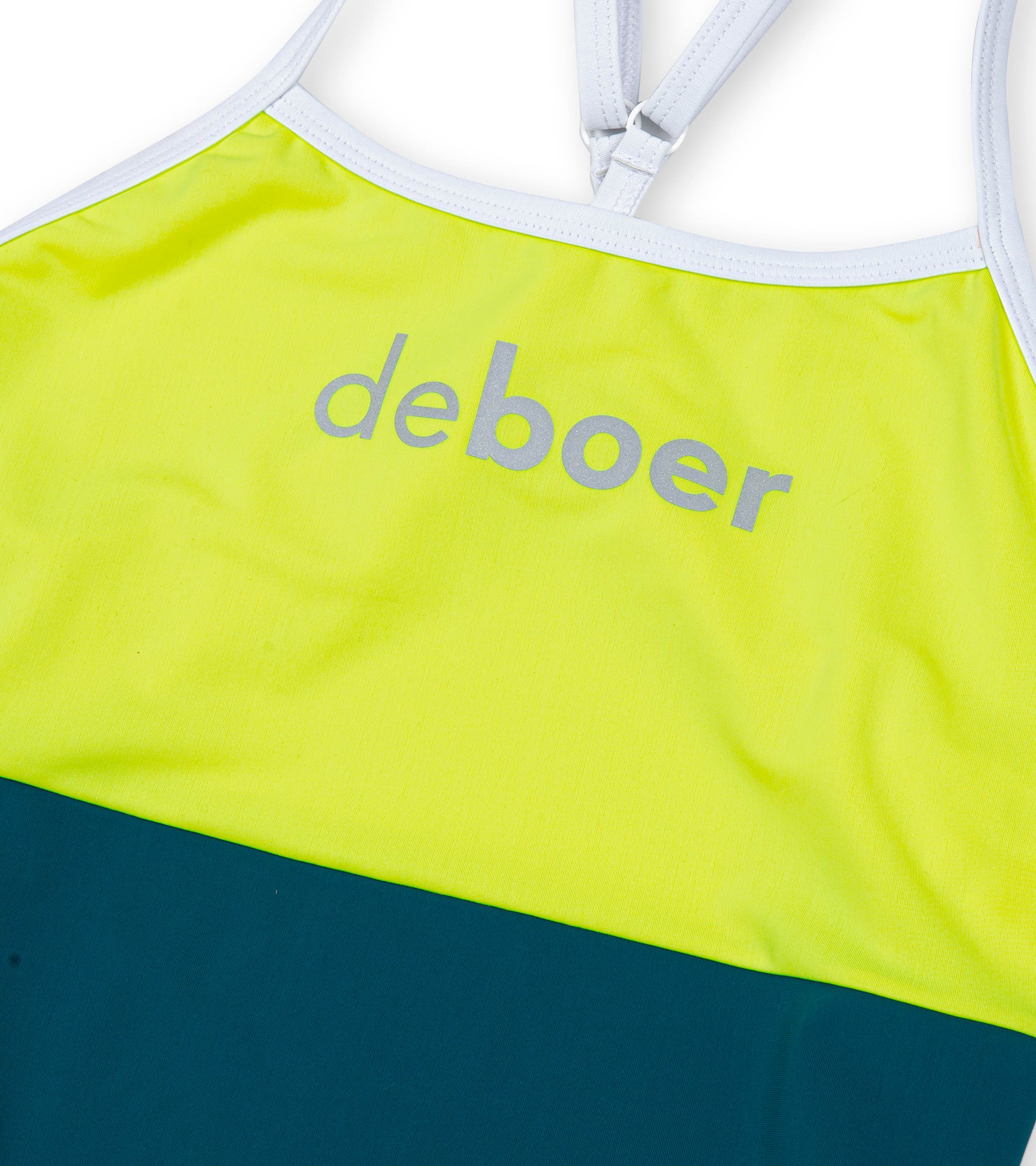 women's active back polo/yellow-teal - Image 5