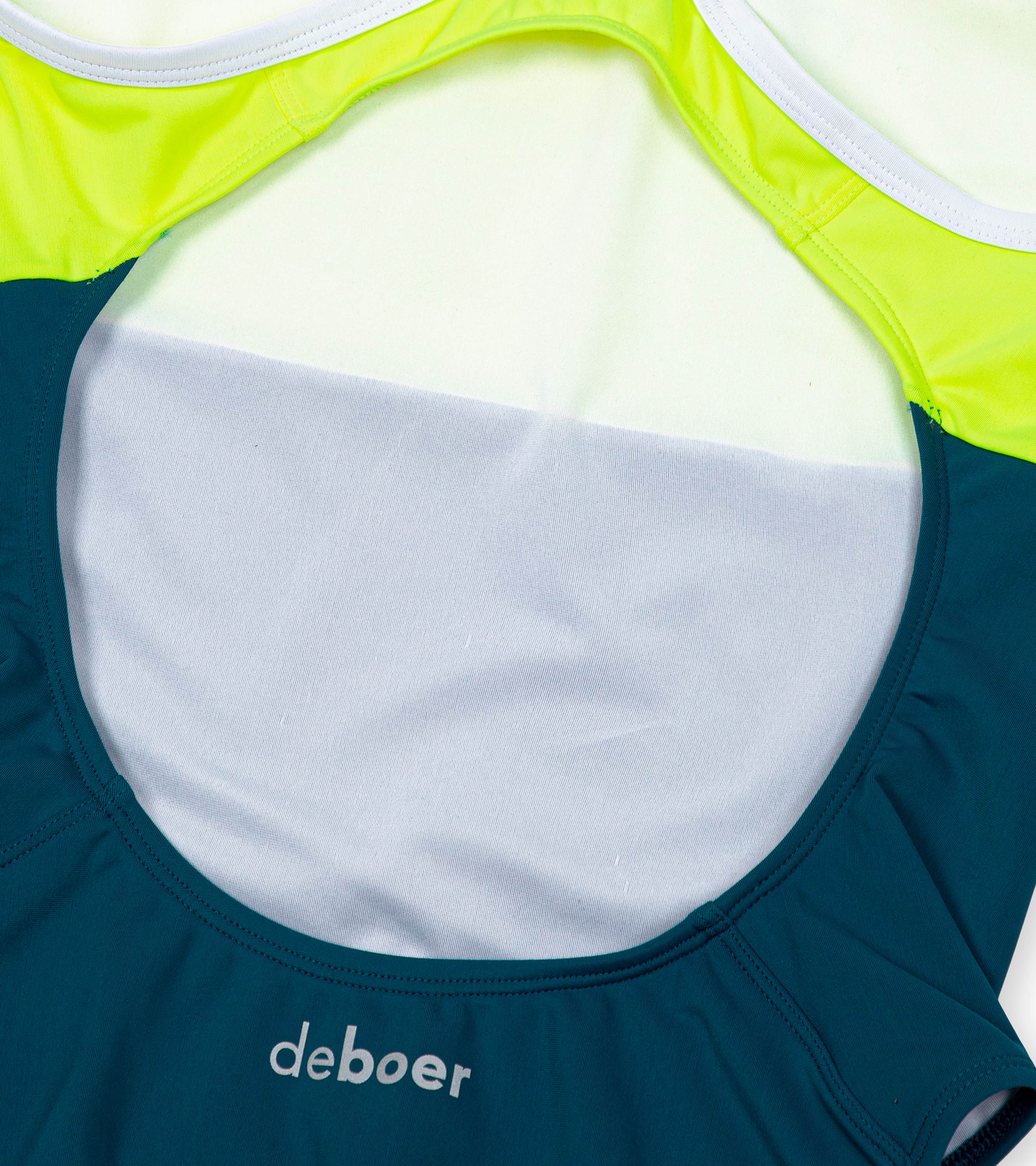 women's active back polo/yellow-teal - Image 6